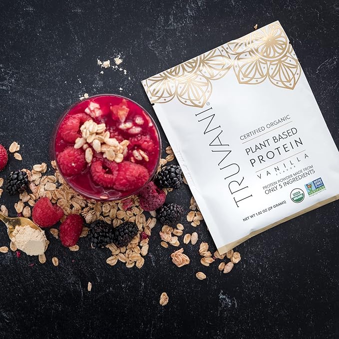Truvani Vegan Pea Protein Powder 20g Organic 1 Serving