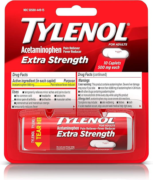 Tylenol Extra Strength Caplets with 500 10 ct