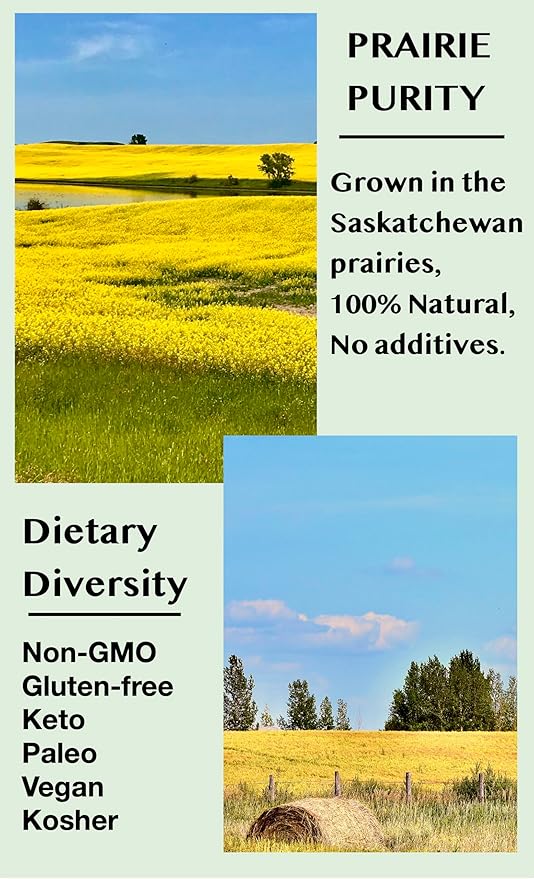 Canadian Organic Flaxseed Oil - 100% Pure, Cold presss, Unrefined, Non-GMO-Saskatchewan Harvest - Essential Fatty Acids for Wellness- 8 g Omega3 per Serving