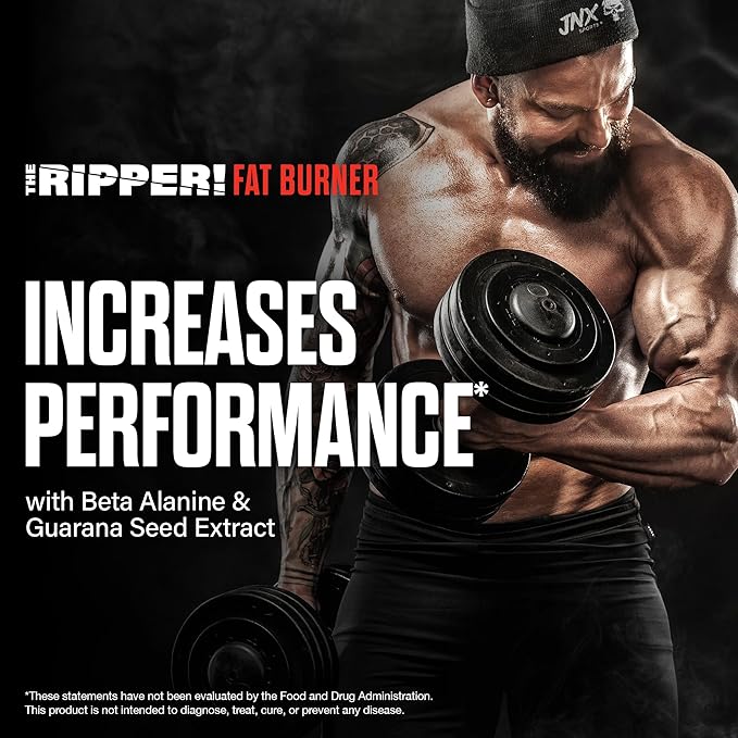 JNX SPORTS The Ripper! Shredding Thermogenic Fat Burner - Blood Orange 30 Servings | Advanced Fast Acting Thermogenic Pre-Workout, Appetite Suppressant, Extreme Energy for Men & Women