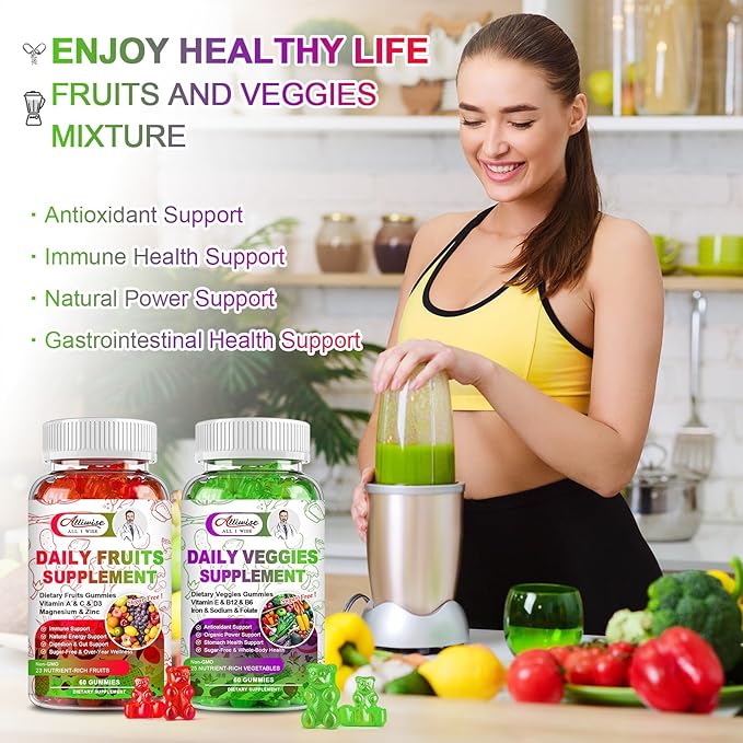 Sugar-Free Fruits and Veggies Gummies Supplement,