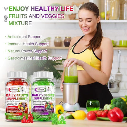 Sugar-Free Fruits and Veggies Gummies Supplement,
