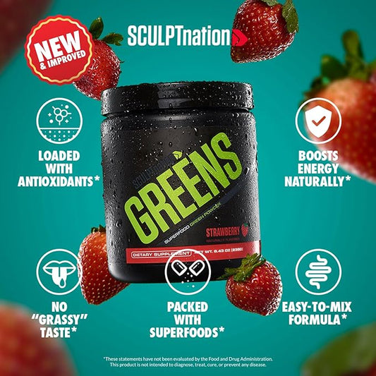 Sculpt Nation by V Shred Greens Strawberry 30-Day Supply