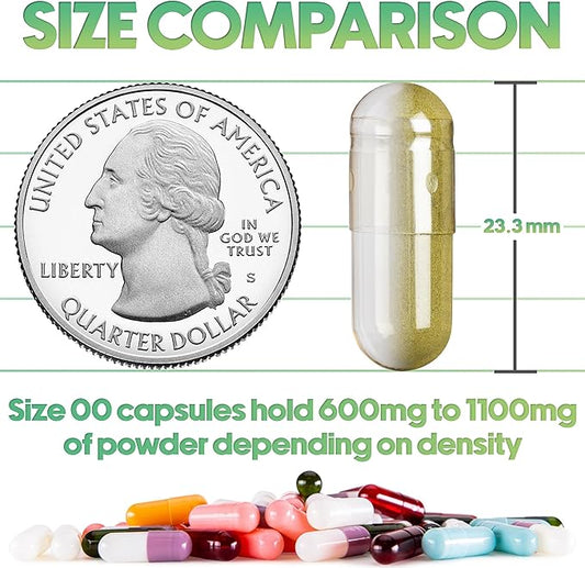 XPRS Nutra Vegan Size 00 Separated Capsules - 500 Count Premium Empty Capsules Separated in Bags - Separated Empty 00 Capsules - Pill Capsules Empty for DIY Supplement Filling (White)