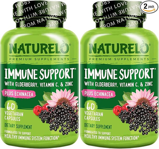 NATURELO Immune Support – Vitamin C, 120 Vegan