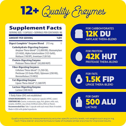Enzymedica Digest, Full-Range, Everyday Digestive Enzymes, 90 Count
