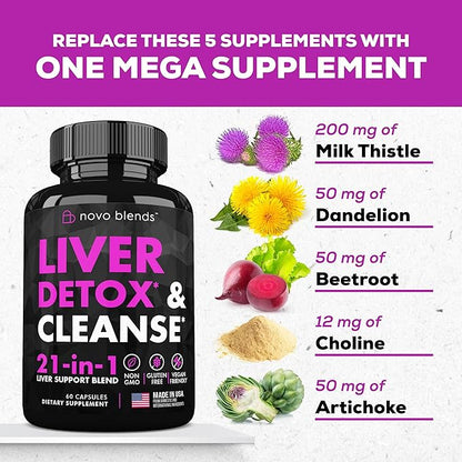 Liver Cleanse Detox & Repair Support 60 Capsules