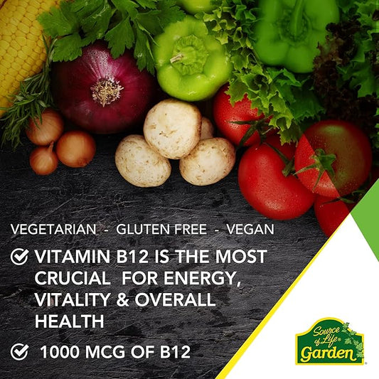 Natures Plus Source of Life Garden B12-1000 mcg 60 Vegan B12 Supplement 30 Servings