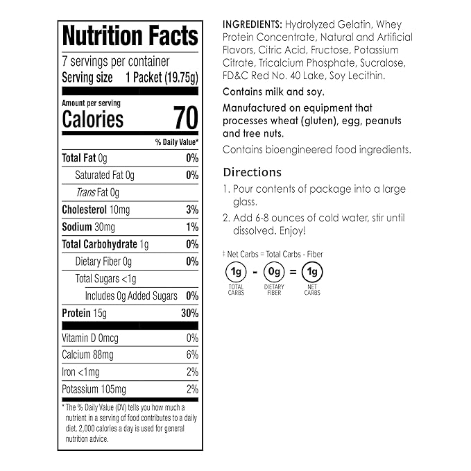 BariWise Protein Fruit Drink, Raspberry Lemonade, Low Sugar, Gluten Free, Keto Friendly & Low Carb (7ct)