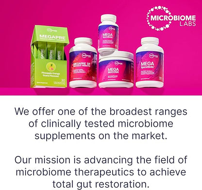Microbiome Labs MegaSporeBiotic Probiotics for Women & Men - Spore Based Probiotic Nutritional Supplements for Digestive & Gut Health Support - Shelf Stable & Travel-Friendly (180 Capsules)