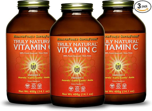 HEALTHFORCE SUPERFOODS Truly Natural Vitamin C 400 Grams, 67 Servings 3)