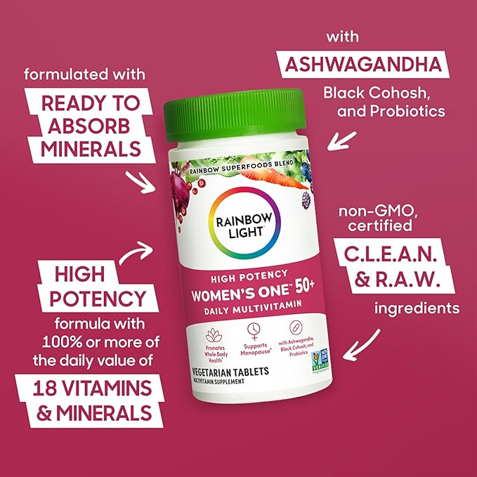 Rainbow Light Multivitamin for Women 50+, 50+ Multivitamin 90 Tablets