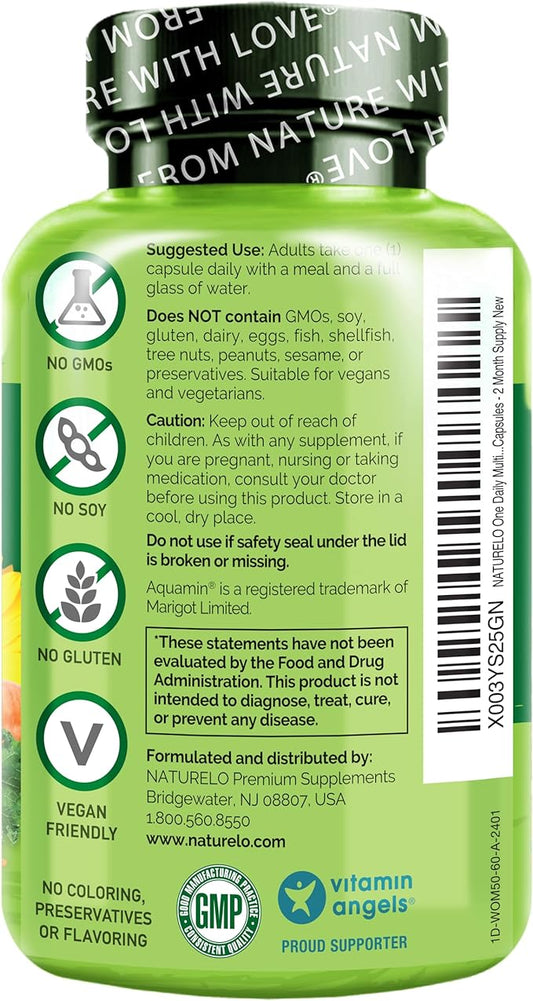 NATURELO One Daily Multivitamin for Women 50+ (Iron 50 - 60 Capsules 2 Month