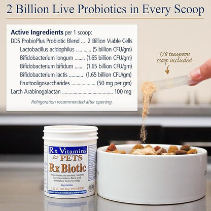 Rx Vitamins Rx Biotic Probiotics for Dogs & Cats - Digestive Supplement for Pets - 2.12 oz