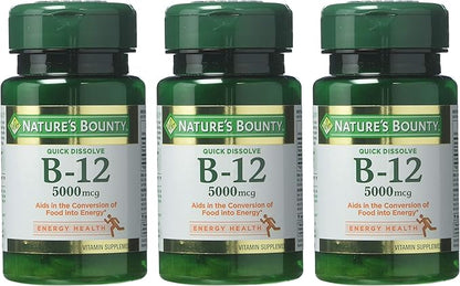 Nature's Bounty Vitamin B-12 5000 mcg, 40 Quick 3)