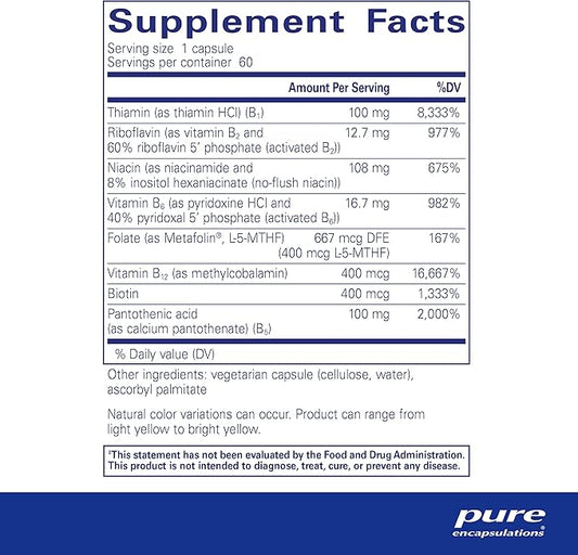 Pure Encapsulations B-Complex Plus B12 & 60 Capsules
