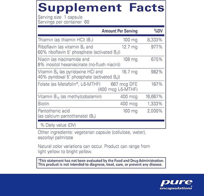 Pure Encapsulations B-Complex Plus B12 & 60 Capsules