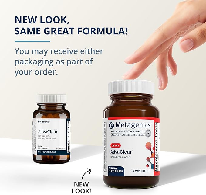 Metagenics AdvaClear - Daily Support for Detoxification* - Detox Supplements* - with Vitamin B12, Pantothenic Acid & Zinc Citrate - 42 Capsules
