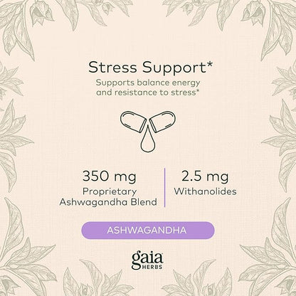Gaia Herbs, Ashwagandha Root Vegan Liquid 60-Count (Pack 1)