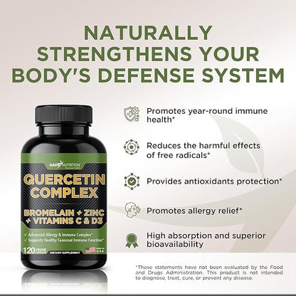 Organic quercetin, Quercetin with Bromelain, quercetin 500mg, quercetin d3, zinc