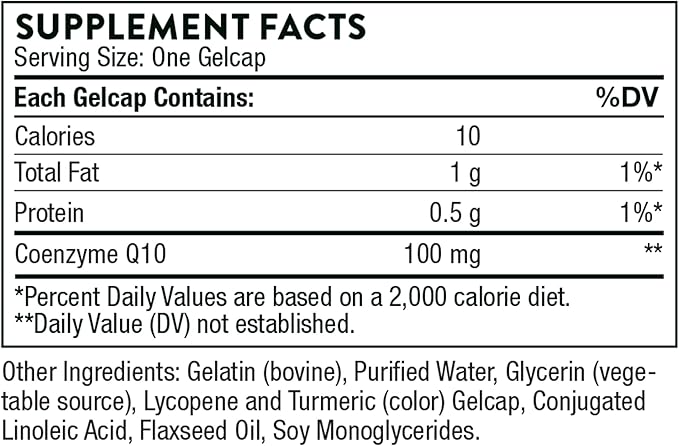 THORNE CoQ10 (formerly Q-Best 100) 100mg Optimally 60 Gelcaps