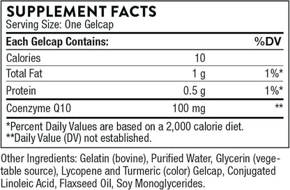 THORNE CoQ10 (formerly Q-Best 100) 100mg Optimally 60 Gelcaps
