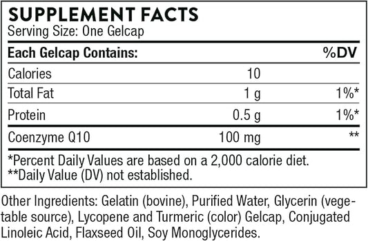 THORNE CoQ10 (formerly Q-Best 100) 100mg Optimally 60 Gelcaps