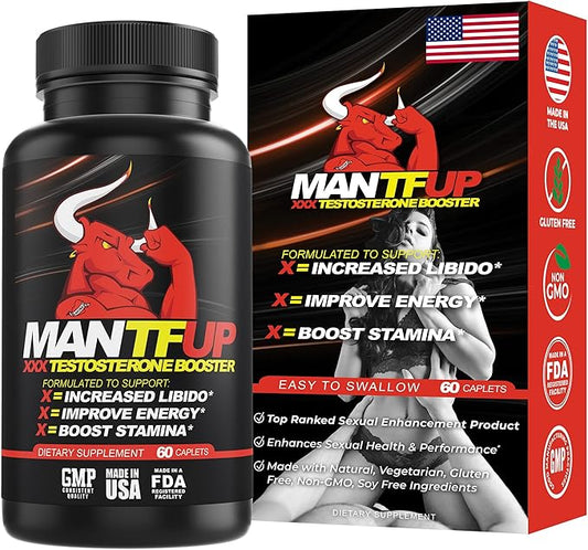 Vitality Enhancer for Men | Fast-Acting Testosterone Booster & Daily Supplement to Support Male Health & Libido | Potenciadores de Testosterona | Made in USA (1 Month Supply, 60 Caplets)