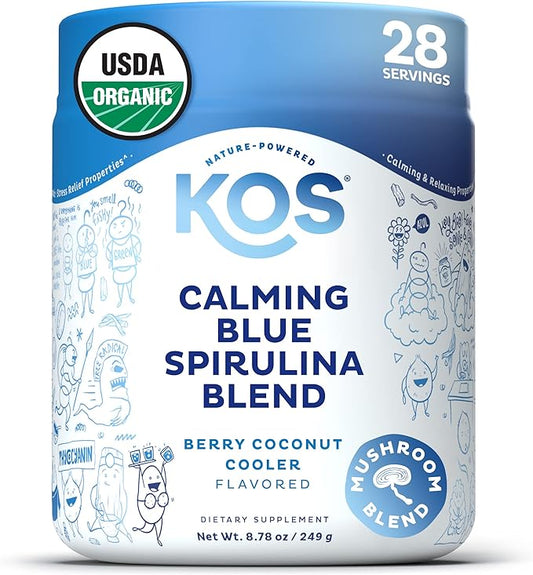 KOS Calming Blue Spirulina Blend- USDA 28 Servings