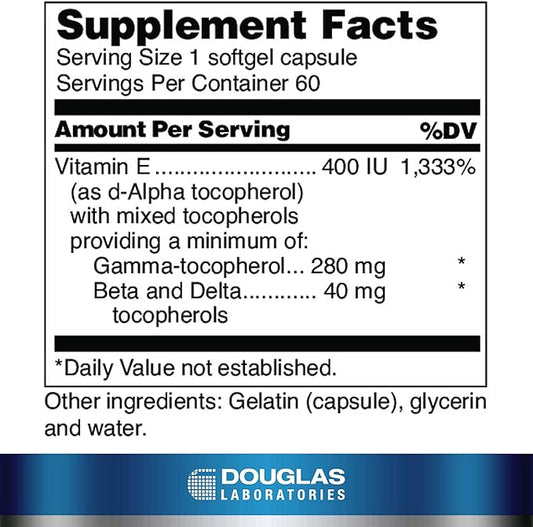 Douglas Laboratories Nutri E-400 forte 60 Capsules