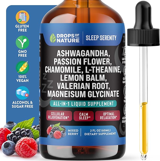 Magnesium Glycinate & Ashwagandha Liquid Drops 60mL)