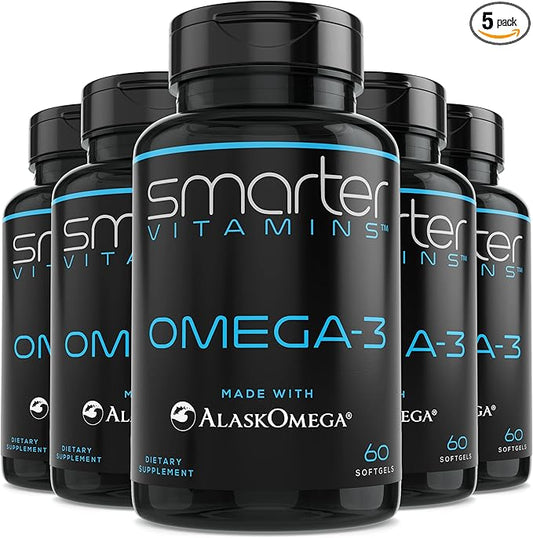 (5 Pack) Smarter Omega 3 Fish 2000mg, Potent Omega-3, Joint