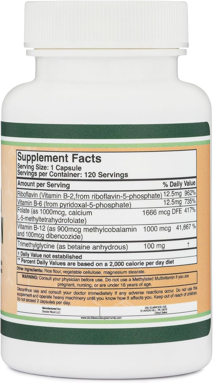 Methylated Multivitamin (Methylated and Activated Vitamins Only 120 Capsules