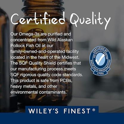 Wiley's Finest Wild Alaskan Fish Oil Omega-3 Liquid 2300mg EPA Omega-3s - 8.45 Oz (50 Servings)