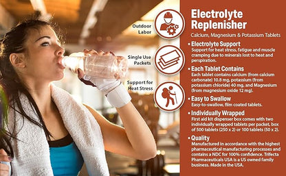 Globe Electrolyte Replacement Tablets for Rehydration, Exercise Recovery, Youth & Adult Athletes, Hiking, Camping, & Sports Recovery and More... 50 Packets of 2 Tablets Each, 100 Count