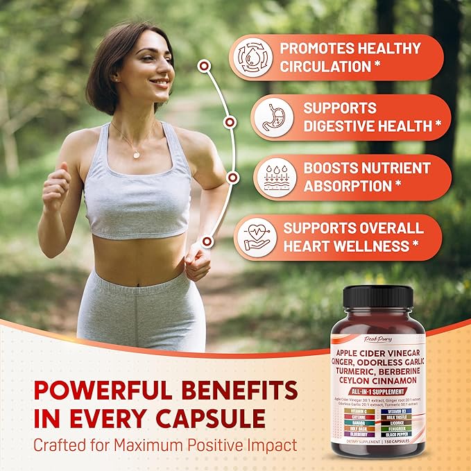 Apple Cider Vinegar 9000mg Ginger 1000mg 600mg Turmeric 1000mg Berberine 600mg -