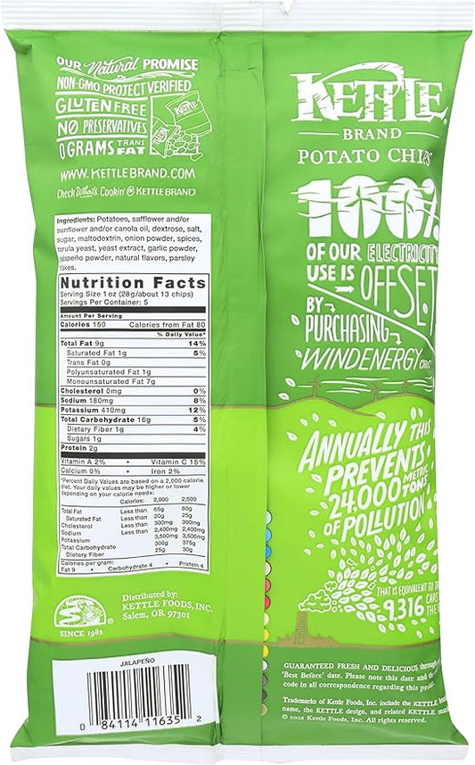 Kettle Foods Chip Potato Nat Jalapeno, 5 oz