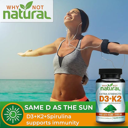 Vitamin D3 K2 (MK-7) with Organic 10000 IU