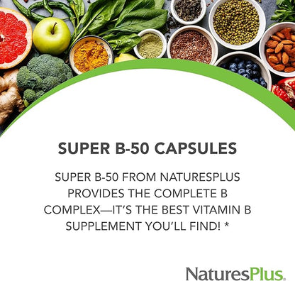 Nature's Plus Super B-50 Balanced B-Complex 180 Vegetarian