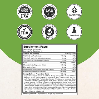 NuBest Blood Sugar - Advanced Formula with Bitter Melon, Ashwagandha, Cinnamon, Chromium, Magnesium, Vitamins, Alpha Lipoic Acid, Cayenne Pepper & More - Pack 1