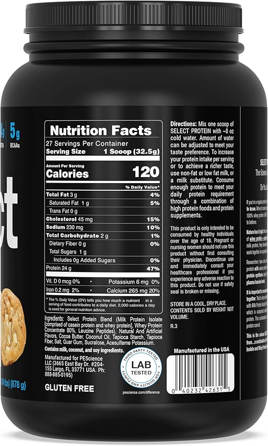 PEScience Select Low Carb Protein Powder, 27 Serving,