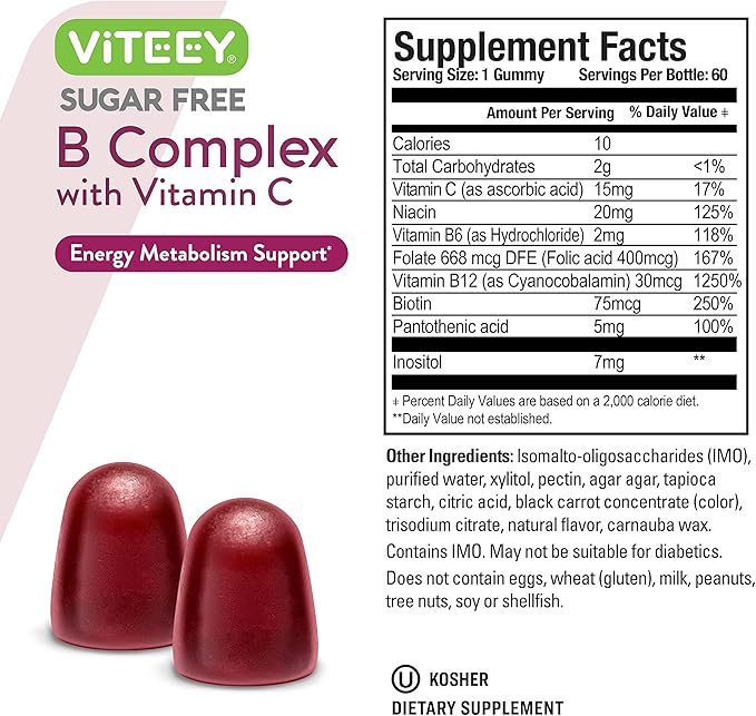 Vitamin B Complex Gummies with Vitamin B6, B12, B12, Folic