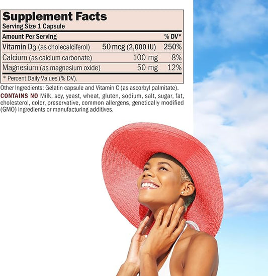 Andrew Lessman Vitamin D3 2000 IU 60 Capsules – High Potency, Essential for Calcium Absorption, Supports Bone Health, Healthy Muscle Function, Immune System and More. Small Easy to Swallow Capsules