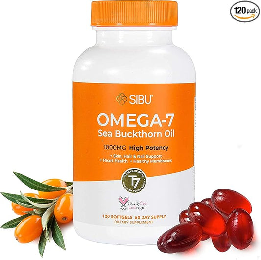 sibu Omega-7 Softgels, Premium Organic Himalayan (120ct, 60 60 Day