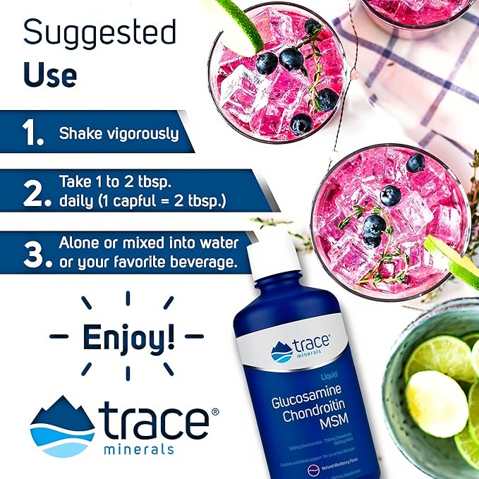 Trace Minerals | Liquid Glucosamine Chondroitin 32 Servings, 32 fl
