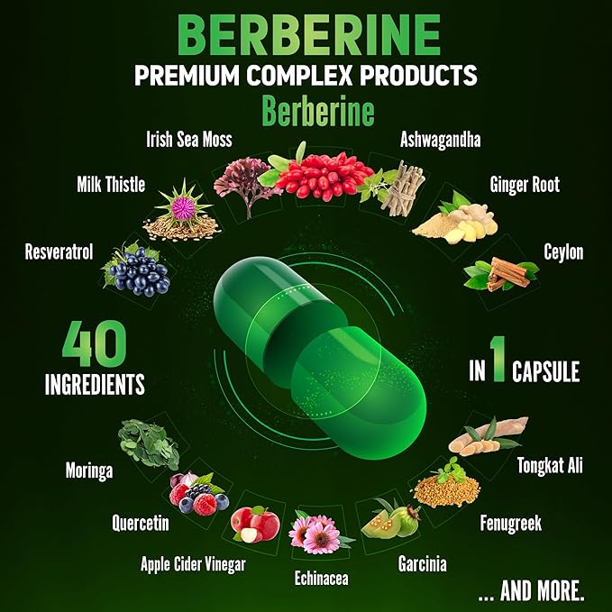 Zolotus 18800mg Berberine Supplement 40 in 1, with