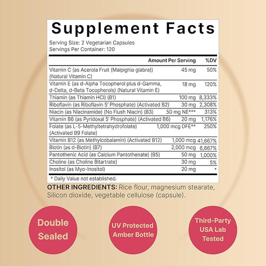 Vitamin B Complex for Women, 240 12, Folate,