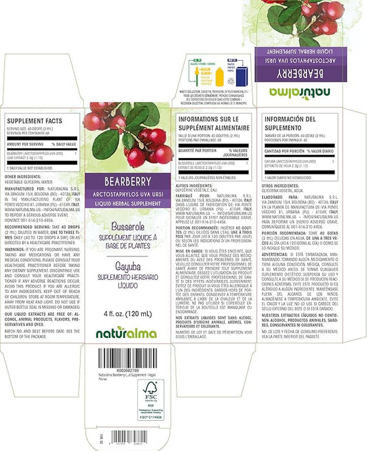 Naturalma Bearberry (Arctostaphylos uva Ursi) Leaf 4 fl