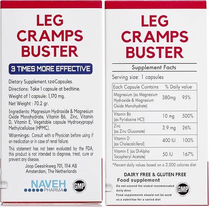 MAGNOX® Leg Cramps Buster 380mg Magnesium 3X More 120 Caps