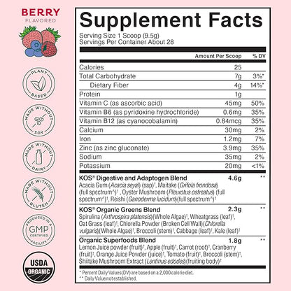 KOS Organic Superfood Greens Powder 28 Servings